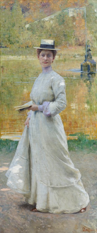 Portret in de open lucht, c.1902 door Giacomo Grosso