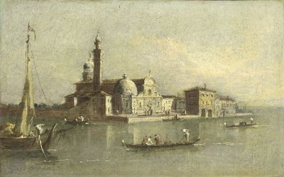 Gezicht op de Isola di San Michele in Venetië door Giacomo Guardi (attributed to)