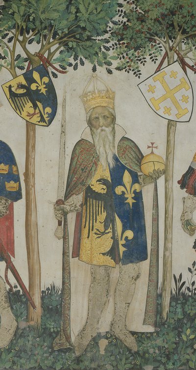 Karel de Grote uit De Negen Waardigen, 1418-30 door Giacomo Jaquerio