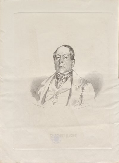 Portret van de componist Gioachino Antonio Rossini 1792-1868, 1852 door Giacomo Luzzati