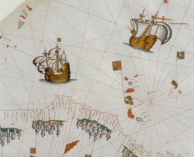 Een Nautische Kaart, detail van de Canarische Eilanden, 1564 door Giacomo Maggiolo