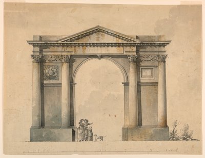 Ontwerp voor een Triomfboog voor Napoleon I, Bergamo, Italië door Giacomo Quarenghi