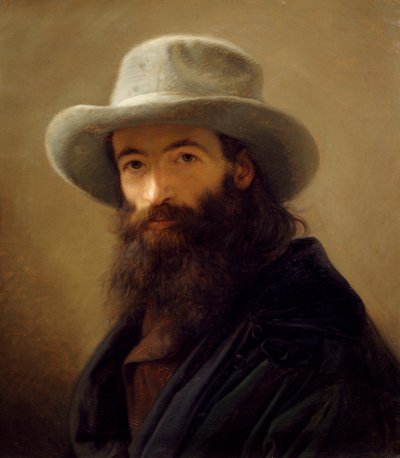 Zelfportret in oosterse kleding door Giacomo Trecourt