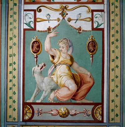 Allegorie van Trouw (fresco) door Giallo Fiorentino