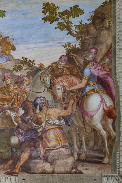 Alexander de Grote bedekt het lijk van Darius met een mantel, Grote Zaal door Giambattista (1526 78) Zelotti