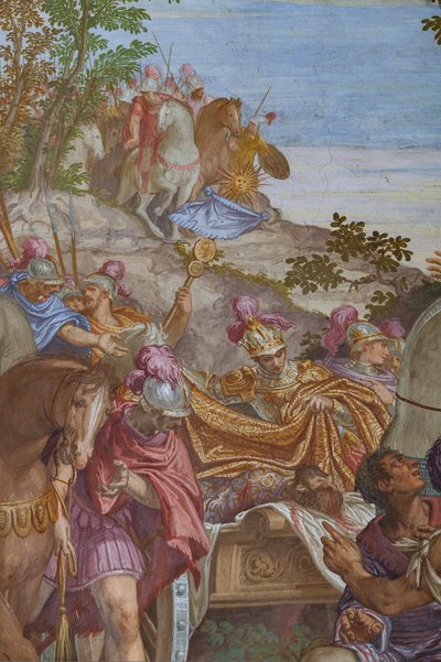 Alexander de Grote bedekt het lijk van Darius met een mantel, Grote Zaal door Giambattista (1526 78) Zelotti