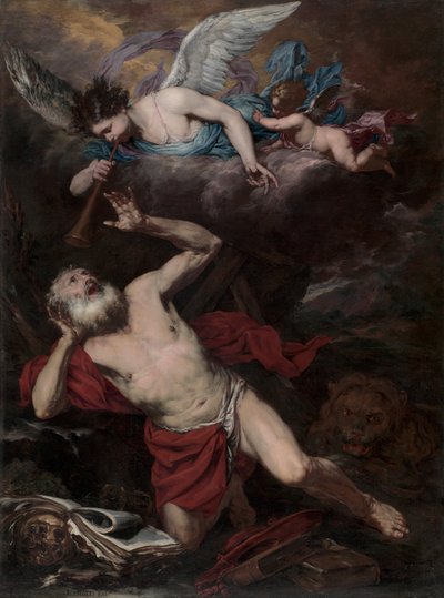 De visioen van St. Jerome, ca. 1660 door Giambattista Langetti