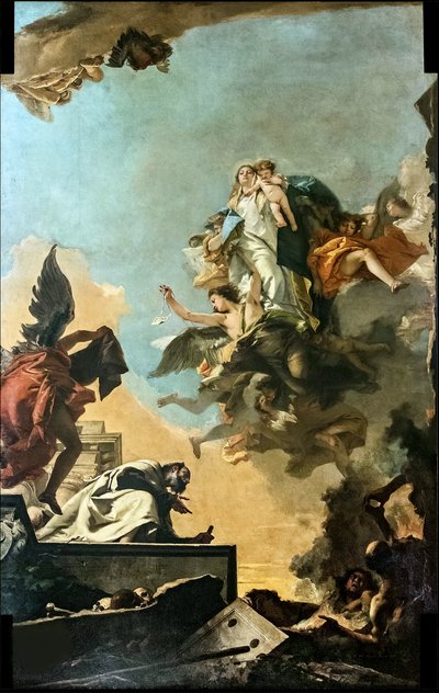 Onze Lieve Vrouw van Karmel geeft het scapulier aan Sint Simon Stock, 1749 door Giambattista Tiepolo