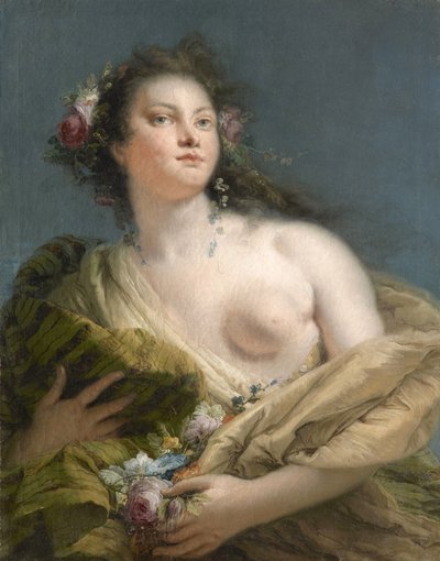 Portret van een Dame als Flora, ca. 1760 door Giambattista Tiepolo