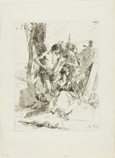 De Ontdekking van het Graf van Punchinello, uit Scherzi door Giambattista Tiepolo