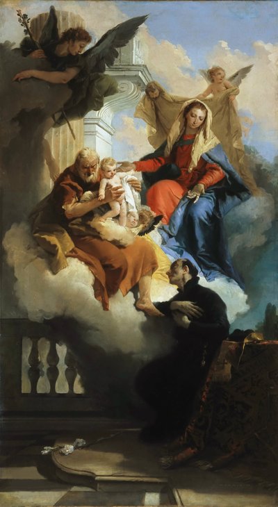 De Heilige Familie verschijnt in een visioen aan Sint Cajetan, ca 1735 door Giambattista Tiepolo