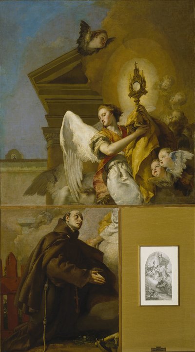 Het Visioen van Sint Paschal Baylon, 1767-1769 door Giambattista Tiepolo