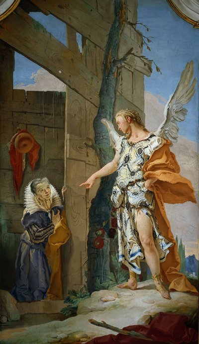 De verschijning van de engel voor Sarah, ca. 1728 door Giambattista Tiepolo