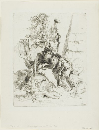 Twee tovenaars met twee jongens, uit Scherzi door Giambattista Tiepolo