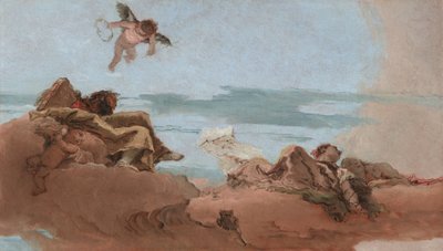 Studie voor een plafond met de personificatie van de raad, voor ca. 1762 (olieverf op doek) door Giambattista & Tiepolo Giandomenico (1727-1804) Tiepolo