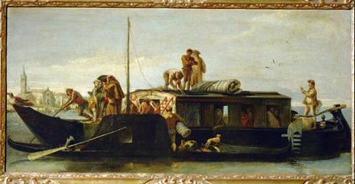 Venetiaanse Postboot door Giambattista & Tiepolo Giandomenico (1727-1804) Tiepolo