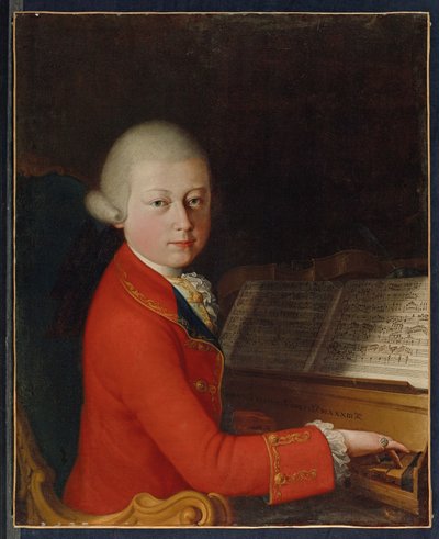 Portret van Wolfgang Amadeus Mozart op 13-jarige leeftijd, in Verona door Giambettino (attr. to) Cignaroli