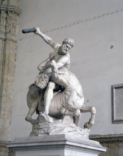 Hercules doodt de centaur (marmer) door Giambologna