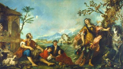 Erminia en de herders door Gian Antonio Guardi and Francesco Guardi