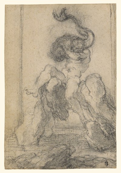 Een god van de zee met een dolfijn door Gian Lorenzo Bernini