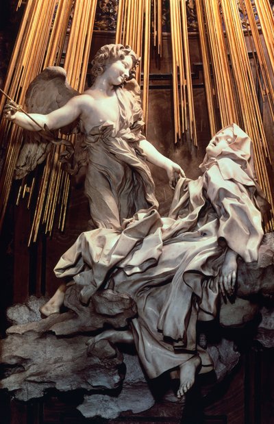 Extase van St. Teresa van Avila, Cornaro-kapel van de kerk van Santa Maria della Vittoria, Rome door Gian Lorenzo Bernini