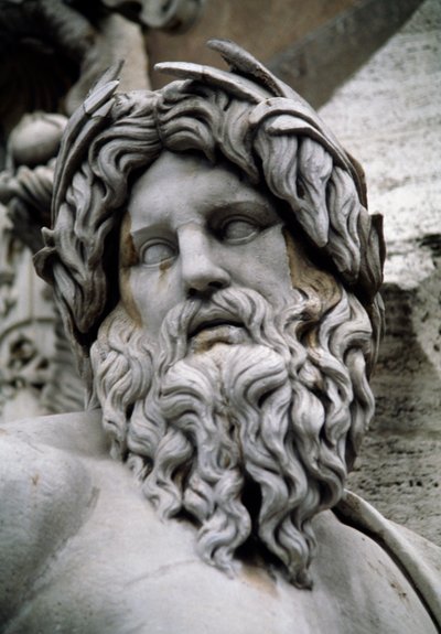 Personificatie van de rivier de Ganges, Fontein van de Vier Rivieren door Gian Lorenzo Bernini