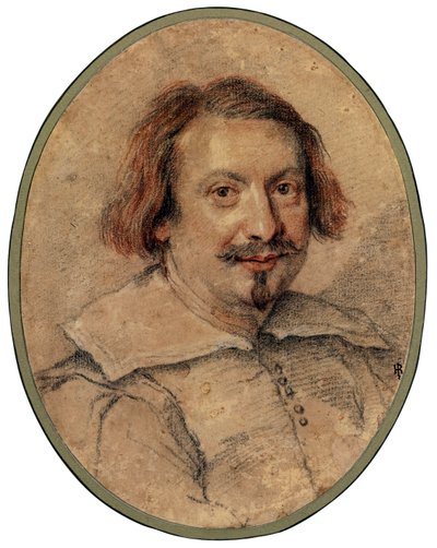 Portret van Ottaviano Castelli door Bernini, Gianlorenzo (1598-1680), - Zwart krijt en sanguine op papier, 24,5x19 - Privécollectie door Gian Lorenzo Bernini