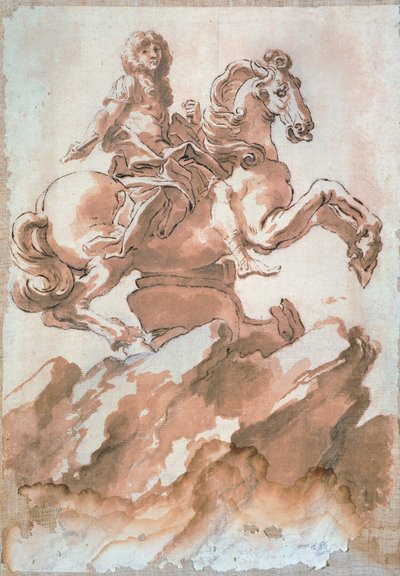 Schets voor Lodewijk XIV te paard door Gian Lorenzo Bernini