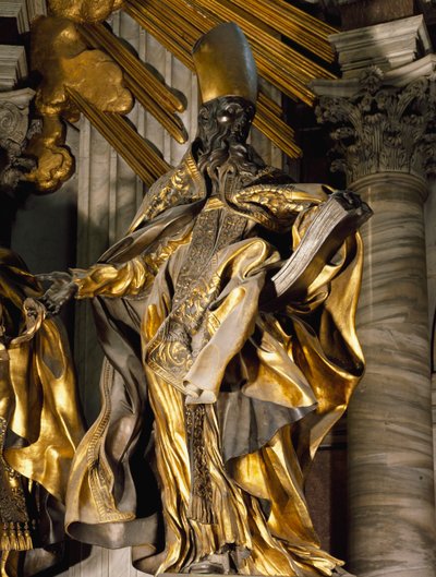 Sint-Augustinus, detail (Stoel van Sint-Pieter) door Gian Lorenzo Bernini