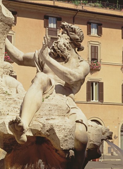 De fontein van de vier rivieren (detail) door Gian Lorenzo Bernini