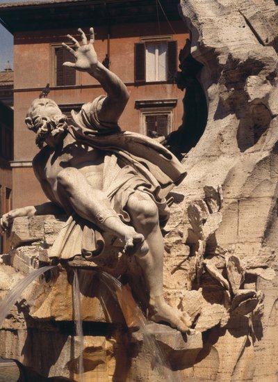 De Fontein van de Vier Rivieren (detail) door Gian Lorenzo Bernini