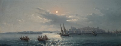 Uitzicht op de Grote Haven, Valletta, 1885 door Giancinto Gianni