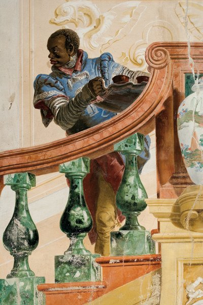 Moorse Dienaar met een Dienblad, uit de Kamer van Carnaval Scènes in de Foresteria door Giovanni Domenico Tiepolo
