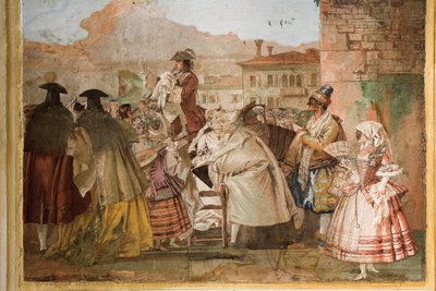 De Charlatan, uit de Kamer van Carnaval Scènes in de Foresteria door Giovanni Domenico Tiepolo