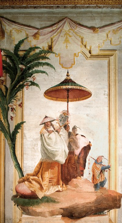 De Wandeling van de Mandarijn, uit de Chinese Kamer in de Foresteria door Giovanni Domenico Tiepolo