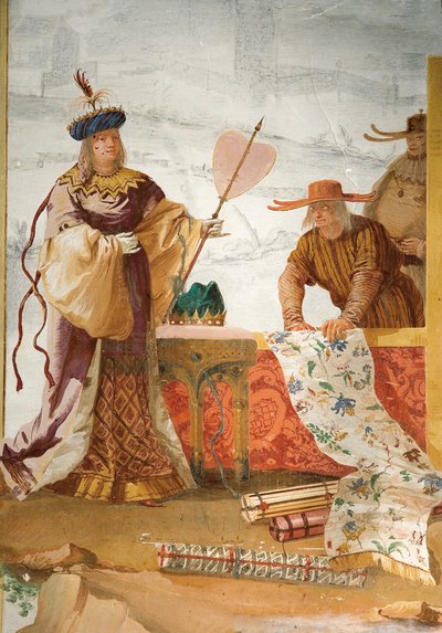 De Textielhandelaar, uit de Chinese Kamer in de Foresteria door Giovanni Domenico Tiepolo