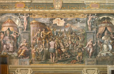 De verschijning van het kruis aan keizer Constantijn, 1517-1524 door Gianfrancesco Penni