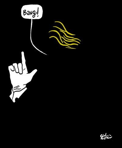 Donald Trump, 2019 (porselein op papier) door Gianluca Costantini