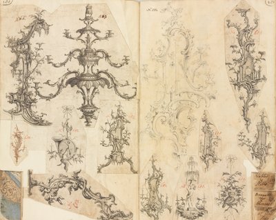 Scrapbook van werkontwerpen door Gideon Saint