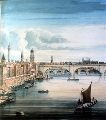 Westelijk Uitzicht op de Nieuwe Londenbrug en de Oude Londenbrug door Gideon Yates