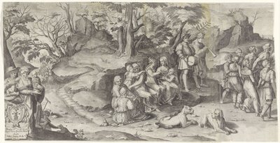 Huwelijk van Isaak en Rebekka (blad 1) door Gijsbert Van Veen