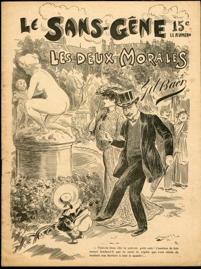 De Sans Gene - Illustratie door Gil Baer: Kunst, Beeldhouwwerk Standbeeld, Kindertijd, Openbaar Park, Naaktheid door Gil (1859 1931) Baer
