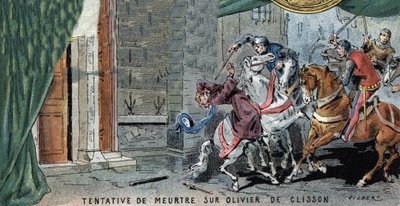 Poging tot moord op Olivier V de Clisson (1336-1407) door Gilbert