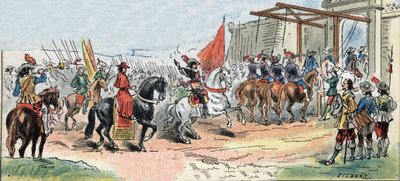 Beleg van La Rochelle - Geschiedenis van Frankrijk: Intocht van koning Lodewijk XIII en kardinaal de Richelieu door Gilbert Gilbert