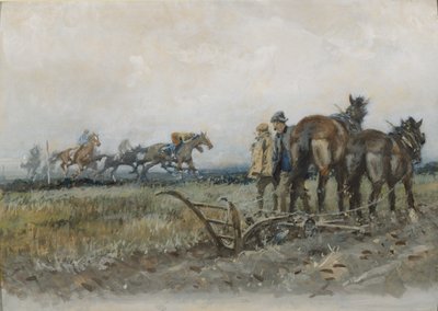 Renpaarden bij Oefening Geobserveerd door Ploegers door Gilbert Holiday