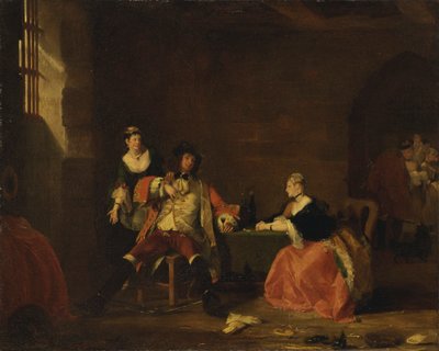 Kapitein Macheath berispt door Polly en Lucy in de 