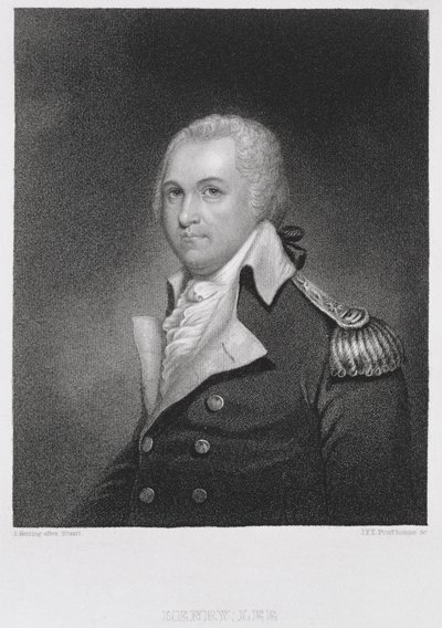 Generaal Henry Lee (1756-1818), gegraveerd door John Francis Eugene PrudHomme (1800-92) naar een kopie van het originele schilderij door James Herring (1794-1867) door Gilbert after Stuart