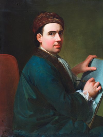 Zelfportret (olieverf op doek) door Giles Hussey