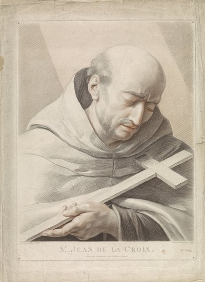 Heilige Johannes van het Kruis door Gilles Antoine Demarteau