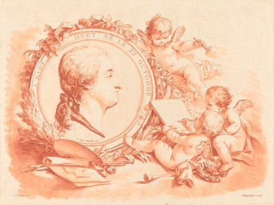 Allegorisch portret van Jean-Baptiste Huet, ca. 1775 door Gilles Demarteau